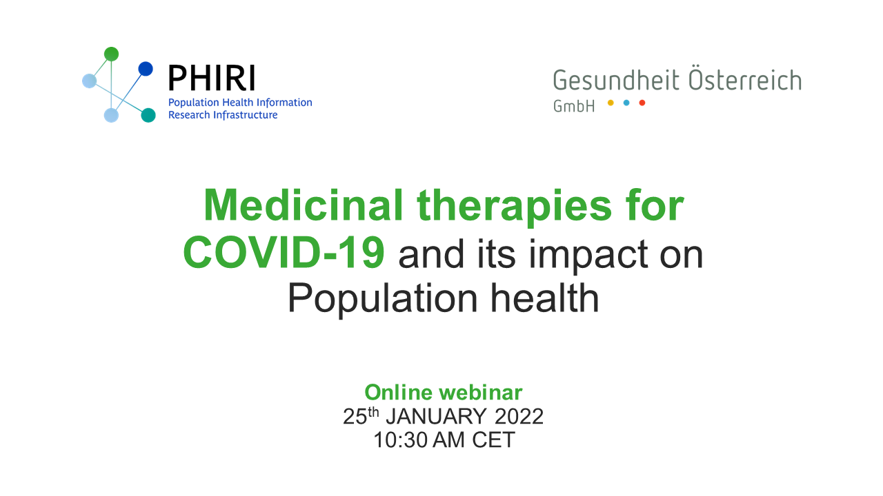 PHIRI webinar medicinal therapies picture